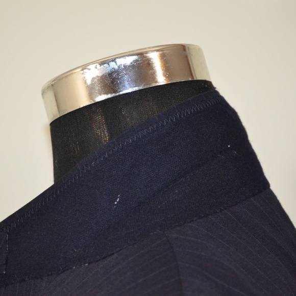 Karoll’s 42L Sport Coat Blazer Suit Jacket Navy Pi - Picture 3 of 8